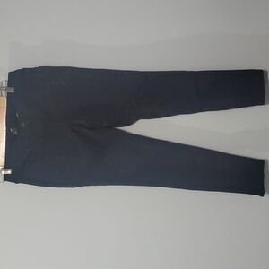 H&M pants womens size 8 black embroidered front flexible pliable comfy H&M